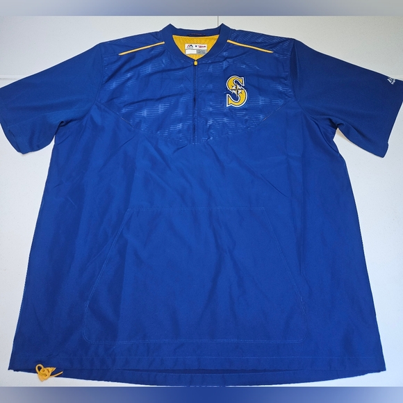 Majestic Other - Seattle Mariners quarter zip windbreaker men's 2XL
